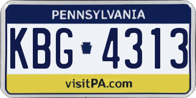 PA license plate KBG4313