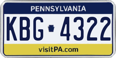 PA license plate KBG4322