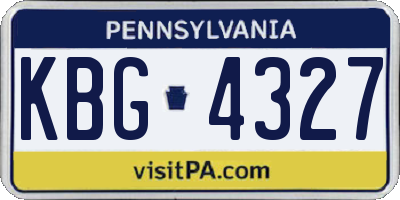 PA license plate KBG4327