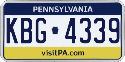 PA license plate KBG4339
