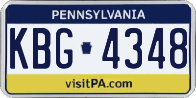 PA license plate KBG4348