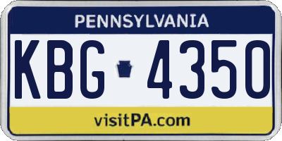 PA license plate KBG4350