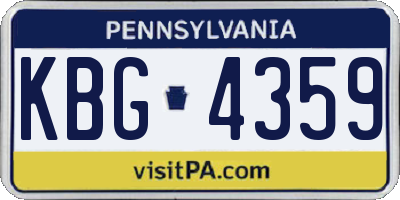 PA license plate KBG4359