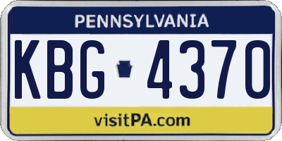 PA license plate KBG4370
