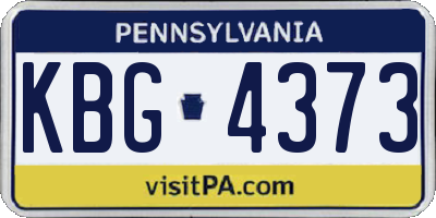 PA license plate KBG4373