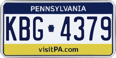 PA license plate KBG4379