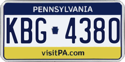 PA license plate KBG4380