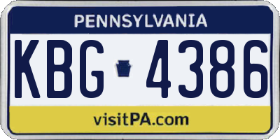 PA license plate KBG4386