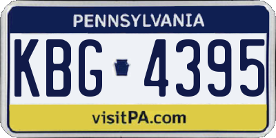 PA license plate KBG4395