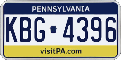 PA license plate KBG4396