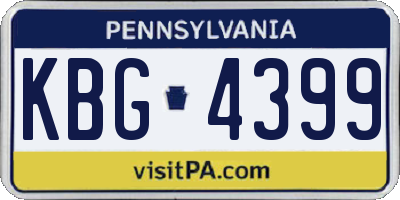 PA license plate KBG4399