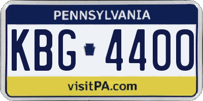 PA license plate KBG4400