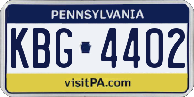 PA license plate KBG4402