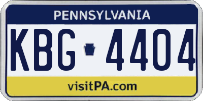 PA license plate KBG4404