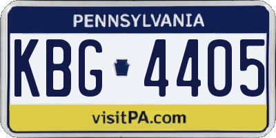 PA license plate KBG4405