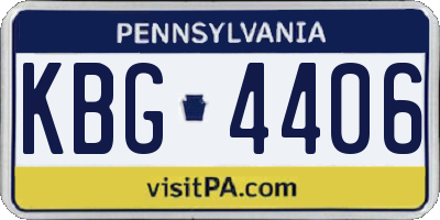 PA license plate KBG4406