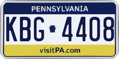 PA license plate KBG4408