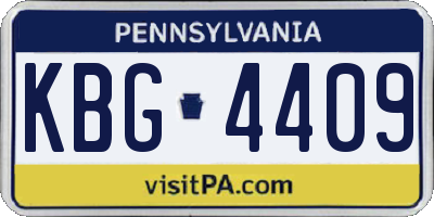 PA license plate KBG4409