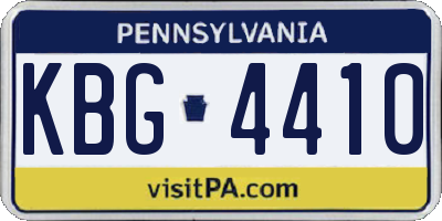 PA license plate KBG4410