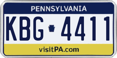 PA license plate KBG4411