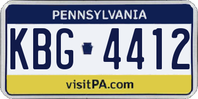 PA license plate KBG4412