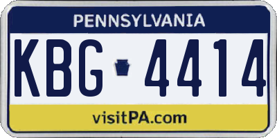 PA license plate KBG4414