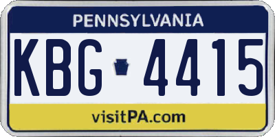 PA license plate KBG4415
