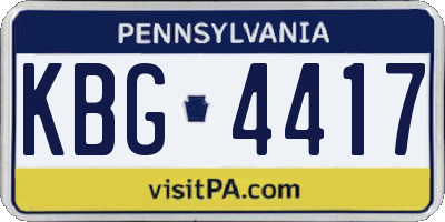 PA license plate KBG4417