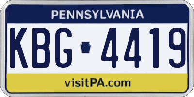 PA license plate KBG4419