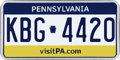 PA license plate KBG4420