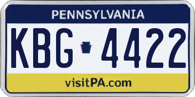 PA license plate KBG4422