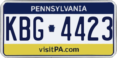 PA license plate KBG4423