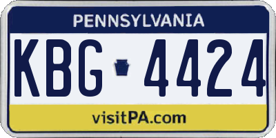 PA license plate KBG4424