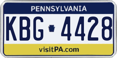 PA license plate KBG4428
