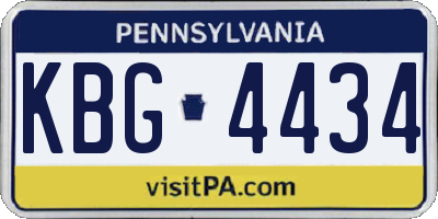 PA license plate KBG4434