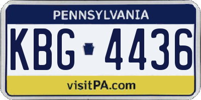 PA license plate KBG4436