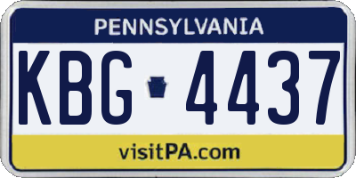 PA license plate KBG4437