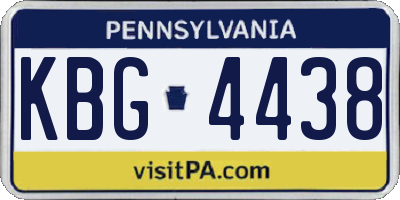 PA license plate KBG4438