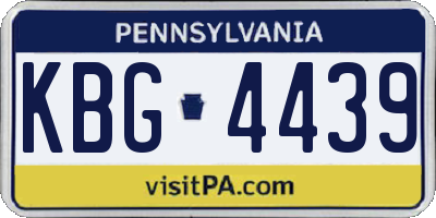 PA license plate KBG4439