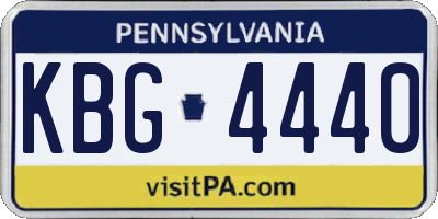 PA license plate KBG4440
