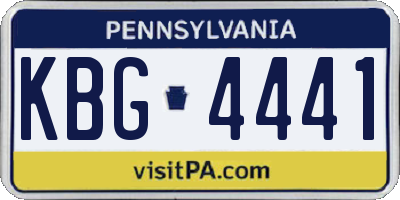 PA license plate KBG4441