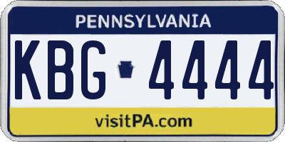 PA license plate KBG4444
