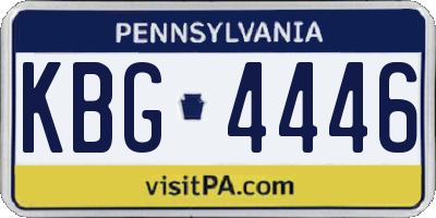 PA license plate KBG4446