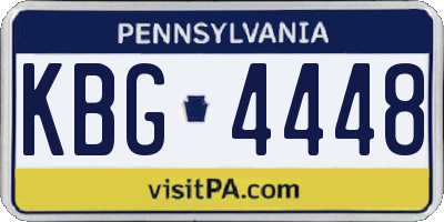 PA license plate KBG4448