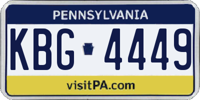 PA license plate KBG4449