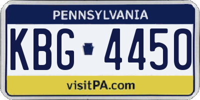 PA license plate KBG4450