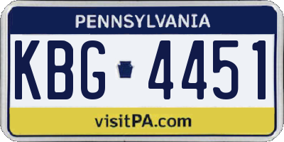 PA license plate KBG4451