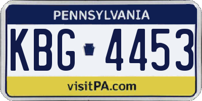 PA license plate KBG4453