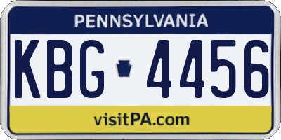 PA license plate KBG4456