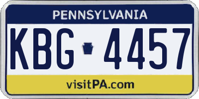 PA license plate KBG4457